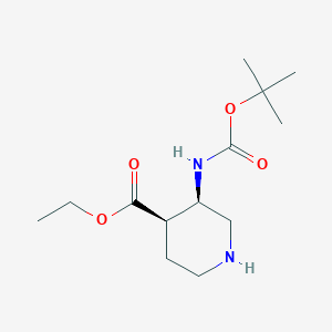 molecular formula C13H24N2O4 B8191737 (3R,4R)-3-tert-Butoxycarbonylamino-piperidine-4-carboxylic acid ethyl ester 
