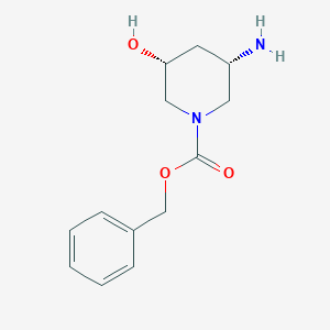 molecular formula C13H18N2O3 B8191768 Benzyl (3S,5R)-3-amino-5-hydroxypiperidine-1-carboxylate 