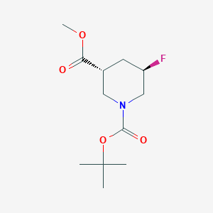 molecular formula C12H20FNO4 B8191778 1-(tert-Butyl) 3-methyl (3R,5R)-5-fluoropiperidine-1,3-dicarboxylate 