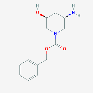 molecular formula C13H18N2O3 B8191799 Benzyl (3S,5S)-3-amino-5-hydroxypiperidine-1-carboxylate 