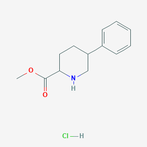 molecular formula C13H18ClNO2 B8191816 5-Phenyl-piperidine-2-carboxylic acid methyl ester hydrochloride 