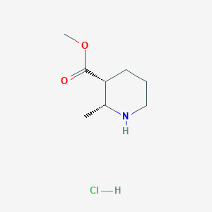 molecular formula C8H16ClNO2 B8191823 cis-2-Methyl-piperidine-3-carboxylic acid methyl ester hydrochloride 