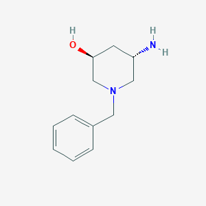 molecular formula C12H18N2O B8191851 (3S,5S)-5-Amino-1-benzylpiperidin-3-ol CAS No. 2007909-13-7