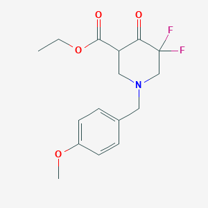 molecular formula C16H19F2NO4 B8191869 Ethyl 5,5-difluoro-1-(4-methoxybenzyl)-4-oxopiperidine-3-carboxylate 