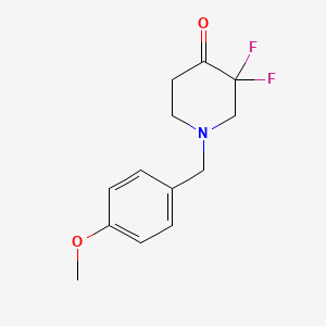 molecular formula C13H15F2NO2 B8191877 3,3-Difluoro-1-(4-methoxybenzyl)piperidin-4-one 