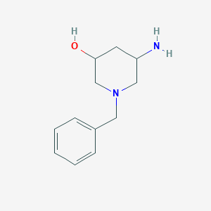 molecular formula C12H18N2O B8191891 5-Amino-1-benzyl-piperidin-3-ol 
