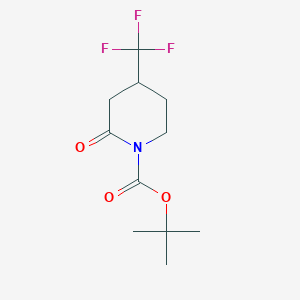 molecular formula C11H16F3NO3 B8191933 2-Oxo-4-trifluoromethyl-piperidine-1-carboxylic acid tert-butyl ester 