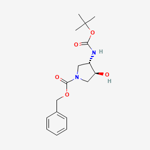 molecular formula C17H24N2O5 B8192017 trans-Benzyl 3-(tert-butoxycarbonylamino)-4-hydroxypyrrolidine-1-carboxylate 
