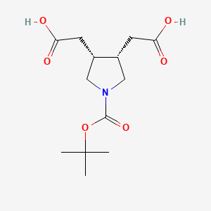 molecular formula C13H21NO6 B8192021 Tert-butyl (cis)-3,4-bis(carboxymethyl)-1-pyrrolidinecarboxylate 