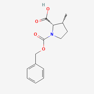 molecular formula C14H17NO4 B8192071 cis-1-Cbz-3-methyl-pyrrolidine-2-carboxylic acid 