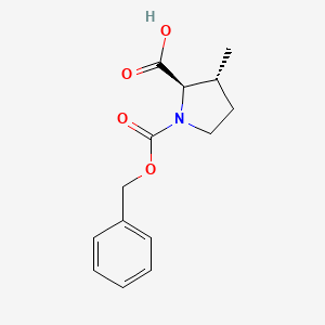 molecular formula C14H17NO4 B8192072 trans-1-Cbz-3-methyl-pyrrolidine-2-carboxylic acid 
