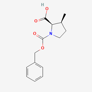 molecular formula C14H17NO4 B8192073 (2R,3S)-1-Cbz-3-methyl-pyrrolidine-2-carboxylic acid 