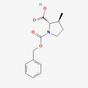 molecular formula C14H17NO4 B8192078 (2S,3S)-1-Cbz-3-methyl-pyrrolidine-2-carboxylic acid 