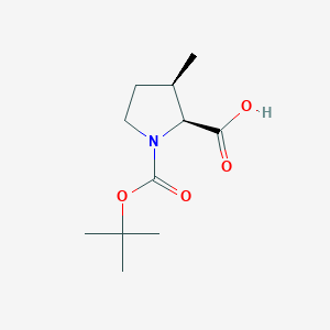 molecular formula C11H19NO4 B8192080 cis-1-Boc-3-methyl-pyrrolidine-2-carboxylic acid 