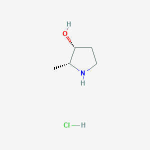 molecular formula C5H12ClNO B8192109 (2R,3R)-2-methyl-pyrrolidin-3-ol hydrochloride 