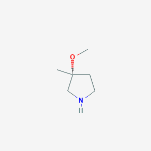 molecular formula C6H13NO B8192127 (3R)-3-Methoxy-3-methyl-pyrrolidine 