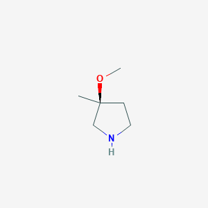 molecular formula C6H13NO B8192139 (3S)-3-Methoxy-3-methyl-pyrrolidine 