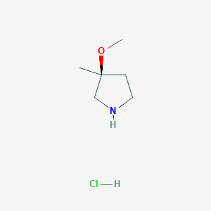molecular formula C6H14ClNO B8192143 (3S)-3-Methoxy-3-methyl-pyrrolidine hydrochloride 
