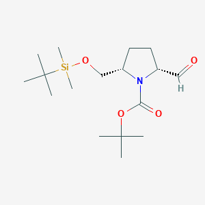 molecular formula C17H33NO4Si B8192161 cis-1-Boc-2-(tert-butyl-dimethyl-silanyloxymethyl)-5-formyl-pyrrolidine 