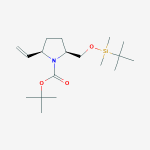 molecular formula C18H35NO3Si B8192165 cis-1-Boc-2-(tert-butyl-dimethyl-silanyloxymethyl)-5-vinyl-pyrrolidine 