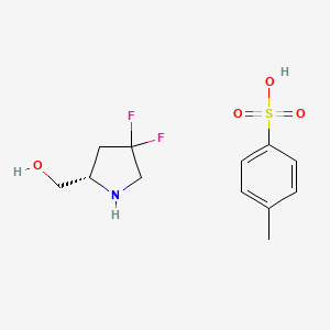 molecular formula C12H17F2NO4S B8192183 (S)-(4,4-Difluoro-pyrrolidin-2-yl)-methanol tosylate 