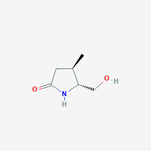 molecular formula C6H11NO2 B8192225 trans-5-Hydroxymethyl-4-methyl-pyrrolidin-2-one 