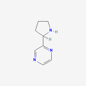 molecular formula C8H11N3 B8192236 (R)-2-Pyrrolidin-2-yl-pyrazine 