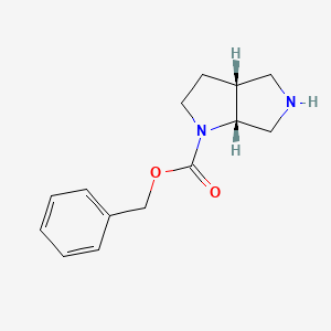 molecular formula C14H18N2O2 B8192280 (3aR,6aR)-Hexahydro-pyrrolo[3,4-b]pyrrole-1-carboxylic acid benzyl ester 