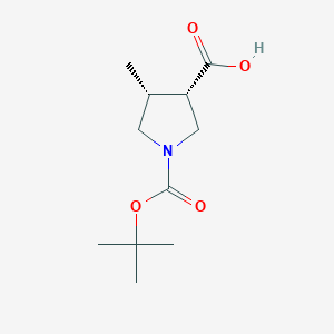 molecular formula C11H19NO4 B8192302 (3S,4R)-1-Boc-4-methyl-pyrrolidine-3-carboxylic acid 