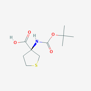molecular formula C10H17NO4S B8192339 (S)-3-Boc-amino-tetrahydro-thiophene-3-carboxylic acid 
