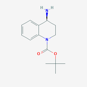 molecular formula C14H20N2O2 B8192419 (S)-4-Amino-3,4-dihydro-2H-quinoline-1-carboxylic acid tert-butyl ester 