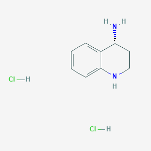 molecular formula C9H14Cl2N2 B8192431 (4R)-1,2,3,4-tetrahydroquinolin-4-amine dihydrochloride 
