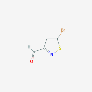 molecular formula C4H2BrNOS B8192475 5-Bromo-isothiazole-3-carbaldehyde 