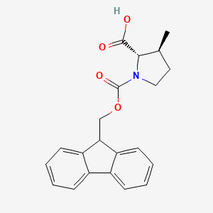 molecular formula C21H21NO4 B8192488 (2S,3S)-1-(((9H-fluoren-9-yl)methoxy)carbonyl)-3-methylpyrrolidine-2-carboxylic acid 