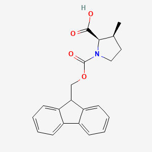 molecular formula C21H21NO4 B8192493 (2R,3S)-1-(9H-fluoren-9-ylmethoxycarbonyl)-3-methylpyrrolidine-2-carboxylic acid 