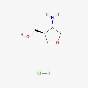 molecular formula C5H12ClNO2 B8192501 [(3R,4S)-4-aminooxolan-3-yl]methanol;hydrochloride 