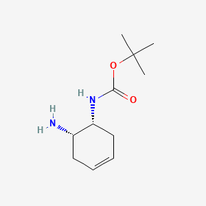 molecular formula C11H20N2O2 B8192529 tert-butyl N-[(1R,6S)-6-aminocyclohex-3-en-1-yl]carbamate 