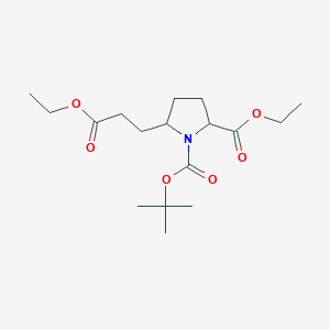 molecular formula C17H29NO6 B8192538 1-O-tert-butyl 2-O-ethyl 5-(3-ethoxy-3-oxopropyl)pyrrolidine-1,2-dicarboxylate 