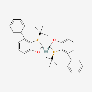 molecular formula C34H36O2P2 B8192625 (2R,3R)-3-tert-butyl-2-[(2S,3S)-3-tert-butyl-4-phenyl-2H-1,3-benzoxaphosphol-2-yl]-4-phenyl-2H-1,3-benzoxaphosphole 