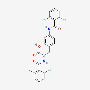 molecular formula C24H19Cl3N2O4 B8192678 (S)-2-(2-Chloro-6-methyl-benzoylamino)-3-[4-(2,6-dichloro-benzoylamino)-phenyl]-propionic acid 