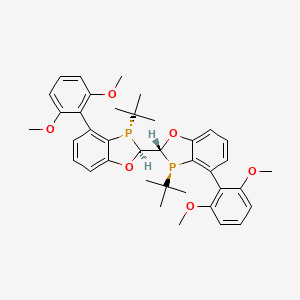 molecular formula C38H44O6P2 B8192690 (2R,3R)-3-tert-butyl-2-[(2S,3S)-3-tert-butyl-4-(2,6-dimethoxyphenyl)-2H-1,3-benzoxaphosphol-2-yl]-4-(2,6-dimethoxyphenyl)-2H-1,3-benzoxaphosphole 