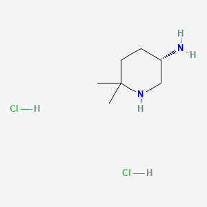 molecular formula C7H18Cl2N2 B8192704 (3S)-6,6-Dimethylpiperidin-3-amine diHCl 