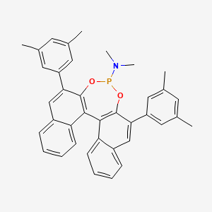 molecular formula C38H34NO2P B8192717 (11bR)-2,6-Bis(3,5-dimethylphenyl)-N,N-dimethyldinaphtho[2,1-d:1',2'-f][1,3,2]dioxaphosphepin-4-amine 