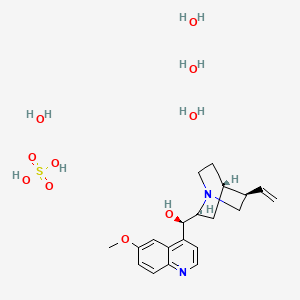 molecular formula C20H34N2O10S B8192738 (R)-[(2S,4S,5R)-5-ethenyl-1-azabicyclo[2.2.2]octan-2-yl]-(6-methoxyquinolin-4-yl)methanol;sulfuric acid;tetrahydrate 