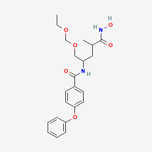molecular formula C22H28N2O6 B8192829 N-[1-(ethoxymethoxy)-5-(hydroxyamino)-4-methyl-5-oxopentan-2-yl]-4-phenoxybenzamide 