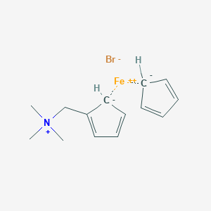 molecular formula C14H20BrFeN B8192840 Cyclopenta-1,3-diene;cyclopenta-1,3-dien-1-ylmethyl(trimethyl)azanium;iron(2+);bromide 