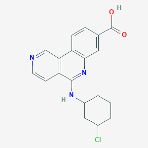 molecular formula C19H18ClN3O2 B8192879 5-[(3-Chlorocyclohexyl)amino]benzo[c][2,6]naphthyridine-8-carboxylic acid 