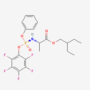 molecular formula C21H23F5NO5P B8192891 2-Ethylbutyl ((S)-(perfluorophenoxy)(phenoxy)phosphoryl)-L-alaninate 