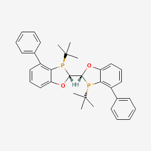molecular formula C34H36O2P2 B8192919 (2R,3R)-3-tert-butyl-2-[(2R,3S)-3-tert-butyl-4-phenyl-2H-1,3-benzoxaphosphol-2-yl]-4-phenyl-2H-1,3-benzoxaphosphole 