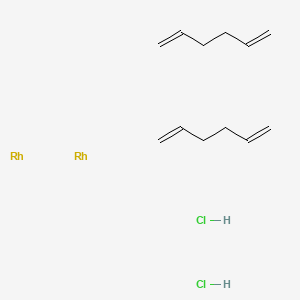molecular formula C12H22Cl2Rh2 B8192983 Hexa-1,5-diene;rhodium;dihydrochloride 